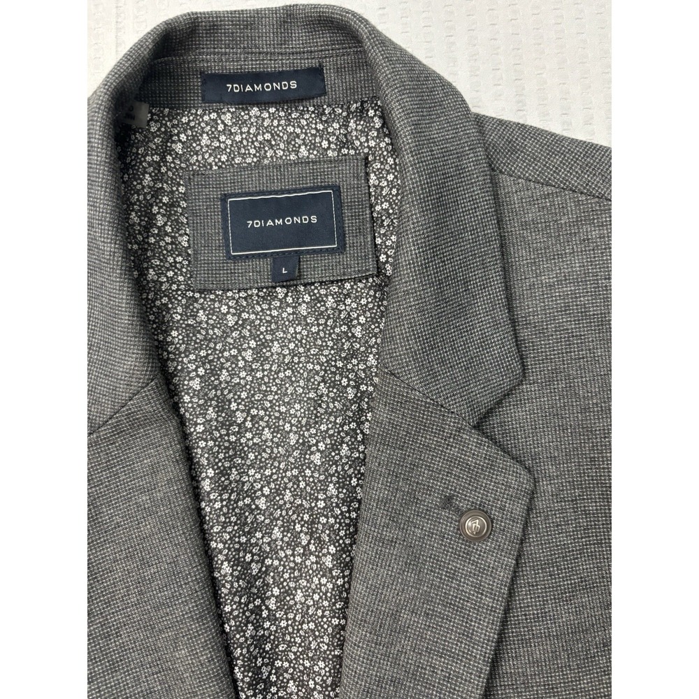 7 Diamonds Blazer Men's Size L Sport Coat Two Button Casual Jacket Suit Flex